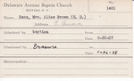 Knox, Mrs. Alice by Delaware Avenue Baptist Church