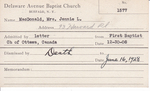 MacDonald, Mrs. Jennie L by Delaware Avenue Baptist Church