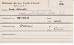 Ross, M. McDonald by Delaware Avenue Baptist Church