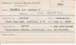Sharpe, Mr. Arthur T by Delaware Avenue Baptist Church
