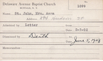 StJohn, Ms. Anna by Delaware Avenue Baptist Church
