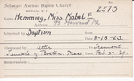 Hemming, Miss. Mabel E by Delaware Avenue Baptist Church