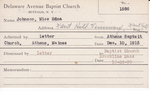 Johnson, Miss. Edna by Delaware Avenue Baptist Church