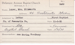 Layer, Mrs. Ellsworth by Delaware Avenue Baptist Church