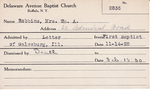 Robbins, Mrs. William by Delaware Avenue Baptist Church