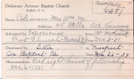 Coleman, Mrs. W by Delaware Avenue Baptist Church