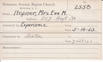 Hepner, Mrs. Eva M by Delaware Avenue Baptist Church