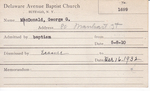 McDonald, Mr. George by Delaware Avenue Baptist Church