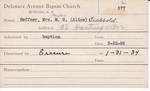 Heffner, Mrs. Alice by Delaware Avenue Baptist Church