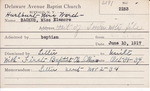 Hurlburt, Mrs. March Elanore by Delaware Avenue Baptist Church