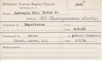 Jarnagin, Mrs. Rufus S by Delaware Avenue Baptist Church