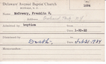 McCreary, Mr. Franklin H by Delaware Avenue Baptist Church