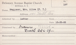 Waggoner, Ms. Alice by Delaware Avenue Baptist Church