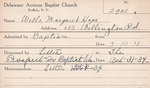 Wells, Ms. Margaret Hope by Delaware Avenue Baptist Church