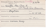 Keeffe, Mrs. George E by Delaware Avenue Baptist Church
