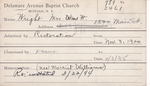 Wright, Mr. William H by Delaware Avenue Baptist Church