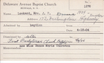Lockard, Mrs. JP by Delaware Avenue Baptist Church