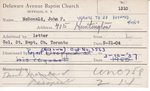 McRonald, Mr. John F by Delaware Avenue Baptist Church