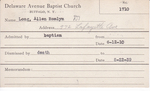Long, Mr. Allen Romlyn by Delaware Avenue Baptist Church