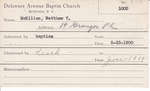 McKillen, Mr. Matthew T by Delaware Avenue Baptist Church