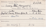 Lowry, Miss. Margaret E by Delaware Avenue Baptist Church