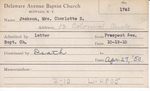 Jackson, Mrs. Charlotte S by Delaware Avenue Baptist Church
