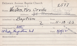 Weston, Mrs. Orville by Delaware Avenue Baptist Church