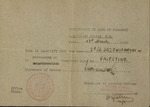 Certificate in Lieu of Passport for 2nd Lieutenant Drzewieniecki by Headquarters of the Polish Forces in the Middle East