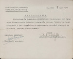 Confirmation that Captain Włodzimierz Drzewieniecki was a Delegate of the “SYRENA” Branch of the Polish Combatants’ Association by Zochowski