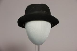 Black Fedora with Red Feather