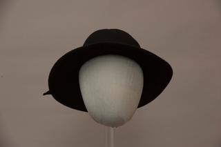Black Felt Hat with Cut-Outs