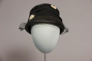 Black Hat with White Flowers