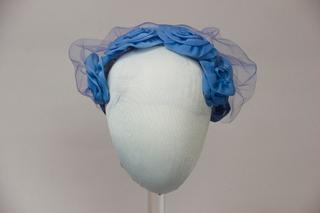 Blue Headpiece with Flowers