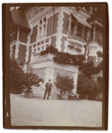Man in front of the Paderewski residence at Riond-Bosson, Switzerland by The Francis Fronczak Collection