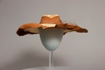 Women's Large Tan Hat with Bow by Buffalo State Fashion And Textile Technology Department