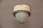 White Hat with Black Beads and Netting by Buffalo State Fashion And Textile Technology Department