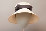 White Straw Hat with Black Ribbon