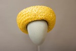 Yellow Straw Hat with Floral Decoration