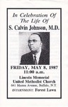 1987-05-07; Pamphlets; A Celebration of the Life Of S Calvin Johnson MD by Lincoln Memorial United Methodist Church