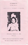 1988-01-13; Pamphlets; In Celebration of the Life of Regina Curry Fields by Lincoln Memorial United Methodist Church