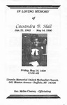 1990-05-18; Pamphlets; In Loving Memory of Cassandra B Hall by Lincoln Memorial United Methodist Church