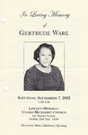 2002-09-07; Pamphlets; In Loving Memory of Gertrude Ware