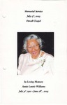 2003-07-13; Pamphlets; Memorial Service In Loving Memory of Annie Laurie Williams