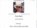 2007-10-15; Pamphlets; In Loving Memory of Gary Myers