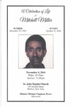 2016-11-04; Pamphlet; A Celebration of Life for Mitchell Miller