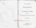 Song Book; Anti-Slavery Melodies for the Friends of Freedom Book; 1843