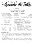 Newsletter; First Organization Meeting, Folder 1-6, 1948