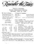 Newsletter; Second Organization Meeting, Folder 1-6, 1949