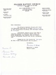 1986-02-02; Letter; Baptismal Services by Pilgrim Missionary Baptist Church