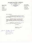1986-07-06; Letter; Baptismal Services by Pilgrim Missionary Baptist Church